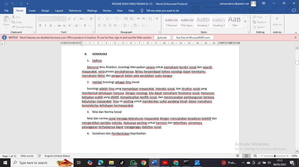Jasa pengetikan online dokumen dengan bahasa Indonesia mengenai sosiologi.