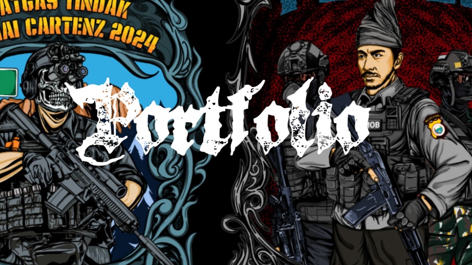 Desain kaos keren dengan tema militer, cocok untuk desain kaos distro atau baju komunitas.