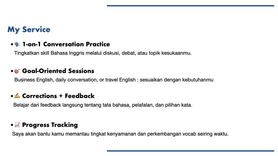 Les Bahasa Inggris - English Speaking Partner for students/business convo - 3