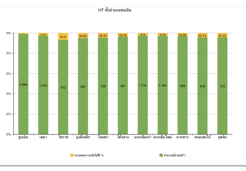 พิมพ์งาน และคีย์ข้อมูล - กราฟแสดงผลการดำเนินงานเบาหวานและความดัน - 6