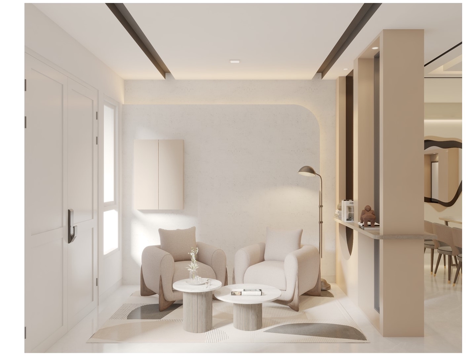 Jasa desain interior ruang tamu minimalis dengan sofa dan meja kopi