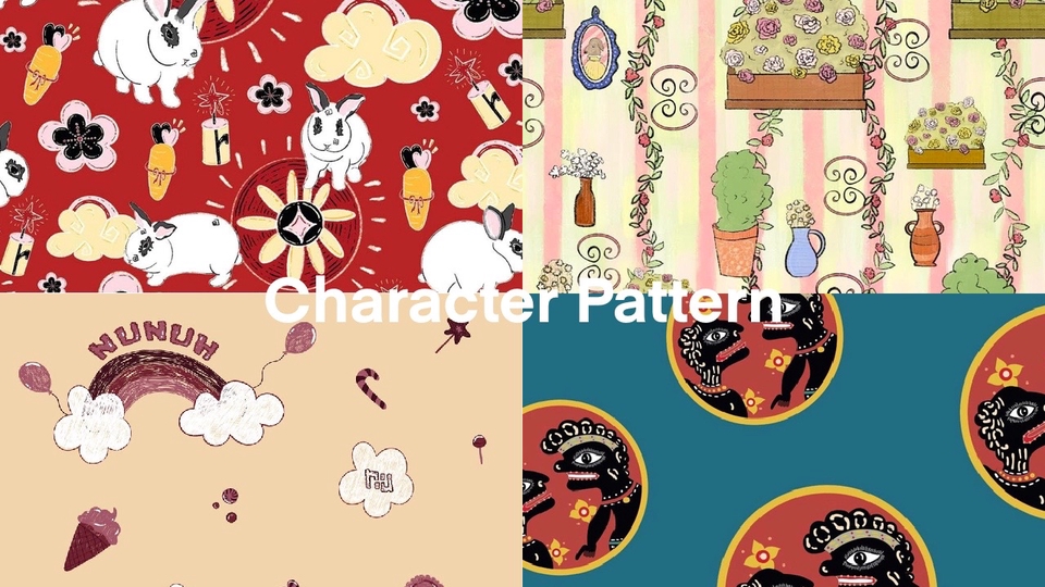 ออกแบบลายผ้า - ออกแบบลาย (Seamless)/ Repeat Pattern Design แนวเรียบง่าย ดอกไม้ ตัวอักษร Modren / Organic Style - 9