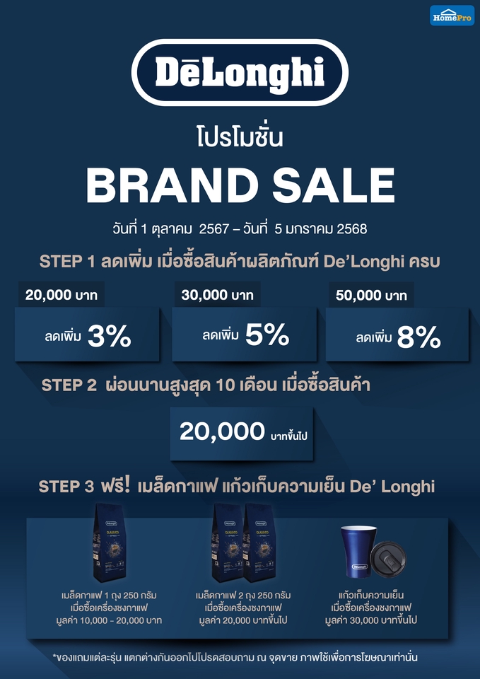 ออกแบบแบนเนอร์ โปรโมชั่น Brand Sale เครื่องชงกาแฟ De'Longhi ลดราคา ส่วนลด ราคาพิเศษ ซื้อเครื่องชงกาแฟ เครื่องชงกาแฟราคาถูก