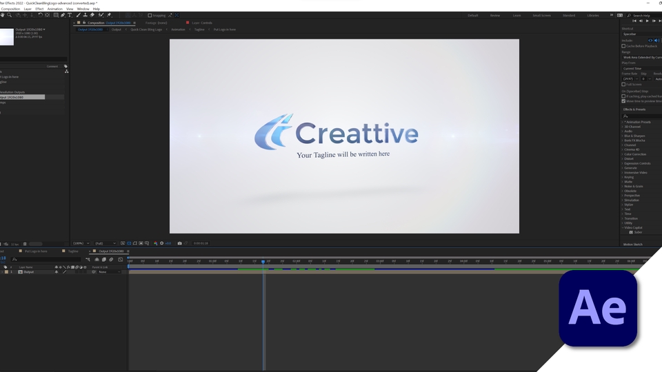 Motion Graphics - ทำ Logo Motion สไตล์คลีนๆ เรียบๆ 10 วินาที - 3