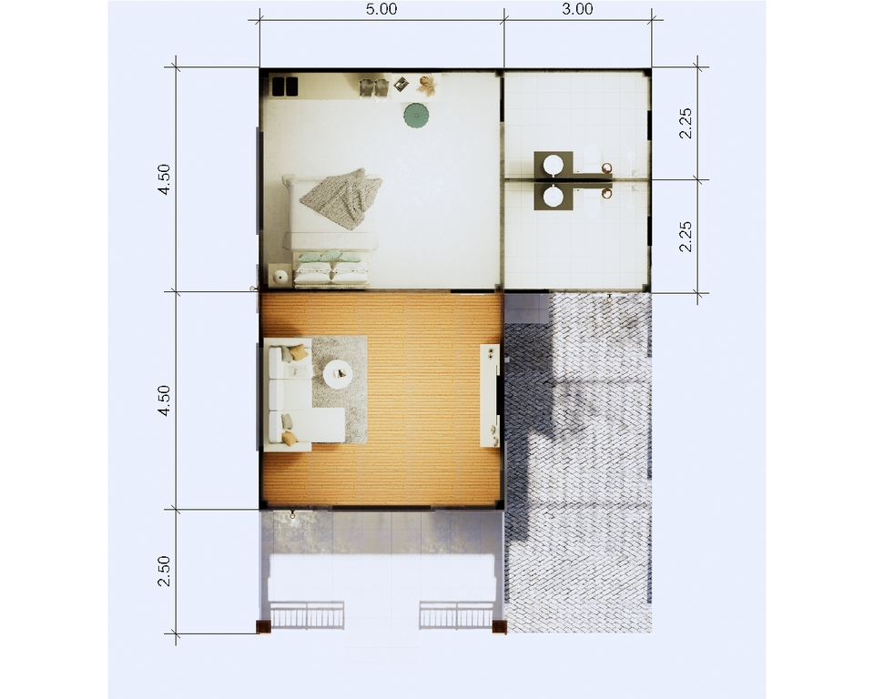 3D Perspective - รับเขียนแบบอาคาร 2D และ 3D และรับถอดแบบประมาณราคาโดยวิศวกรโยธา - 13