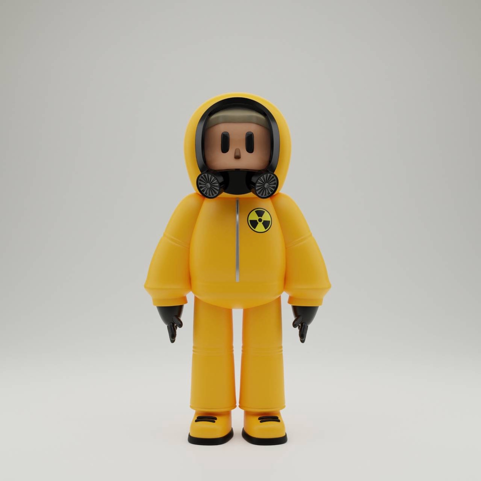 รับปั้นโมเดล 3d ตัวละครชาย ใส่ชุดนักวิทยาศาสตร์ ยืนเต็มตัว 3d model