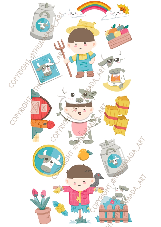 ออกแบบสติ๊กเกอร์ - ออกแบบ Sticker sheets, Sticker Dicut - 15