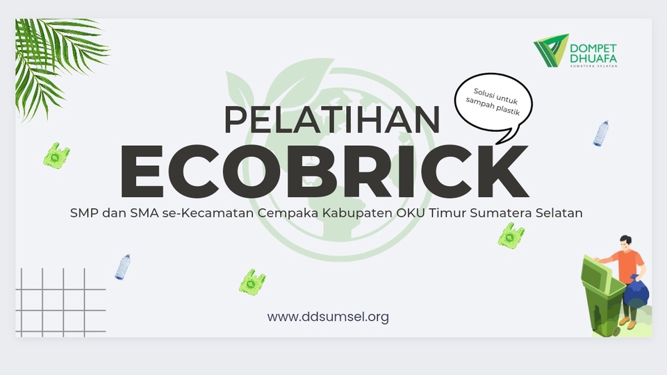 JASA BUAT BANNER INSTAGRAM desain banner unik untuk pelatihan ecobrick di SMP dan SMA se-Kecamatan Cempaka Kabupaten OKU Timur Sumatera Selatan.