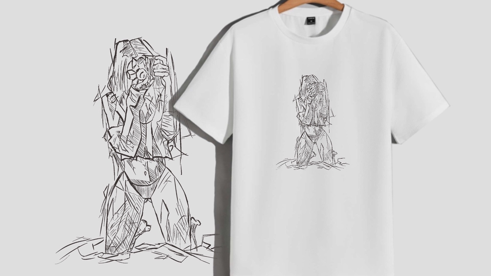 ออกแบบเสื้อยืดลายคนกำลังถ่ายรูป