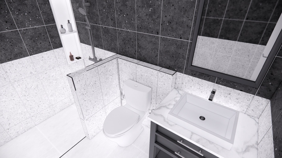 ออกแบบ perspective ห้องน้ำ 3 มิติ รับทำภาพ 3d perspective รับเขียนแบบ 3d ราคาถูก