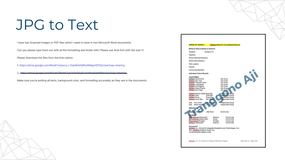 Jasa data entry online dengan gambar contoh data hasil jasa input data online.
