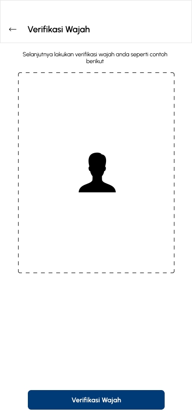 Verifikasi wajah pada desain antarmuka aplikasi mobile.