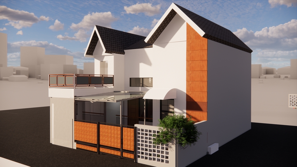 3D & Perspektif - Desain Arsitektur (Denah 2D + 3D Rendering eksterior) + 3D Animasi - 3