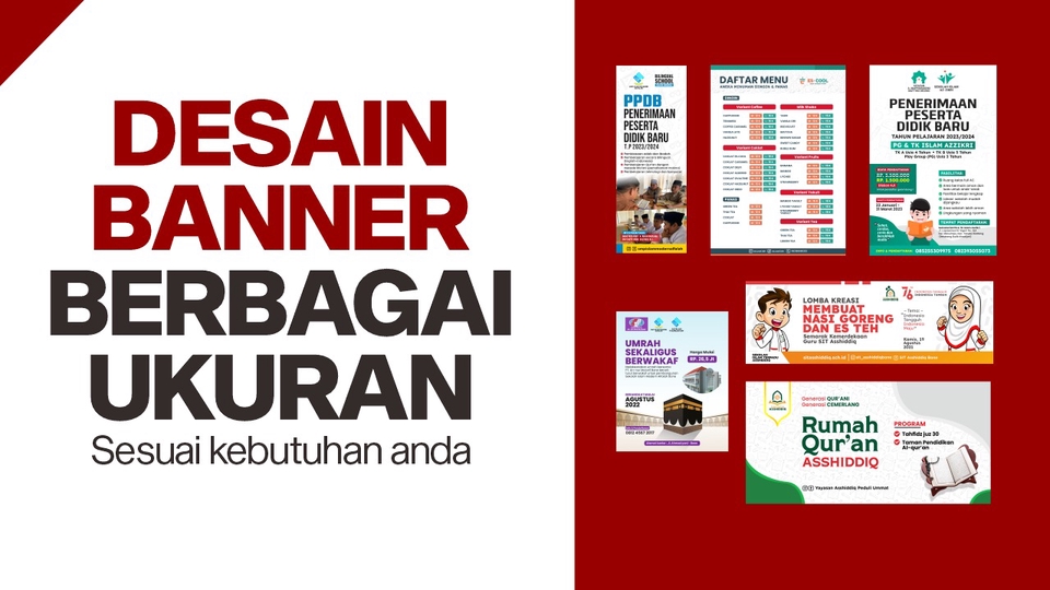 Banner Online - Banner promosi usaha (Sekolah, Makanan, Kantor) dengan berbagai ukuran - 1