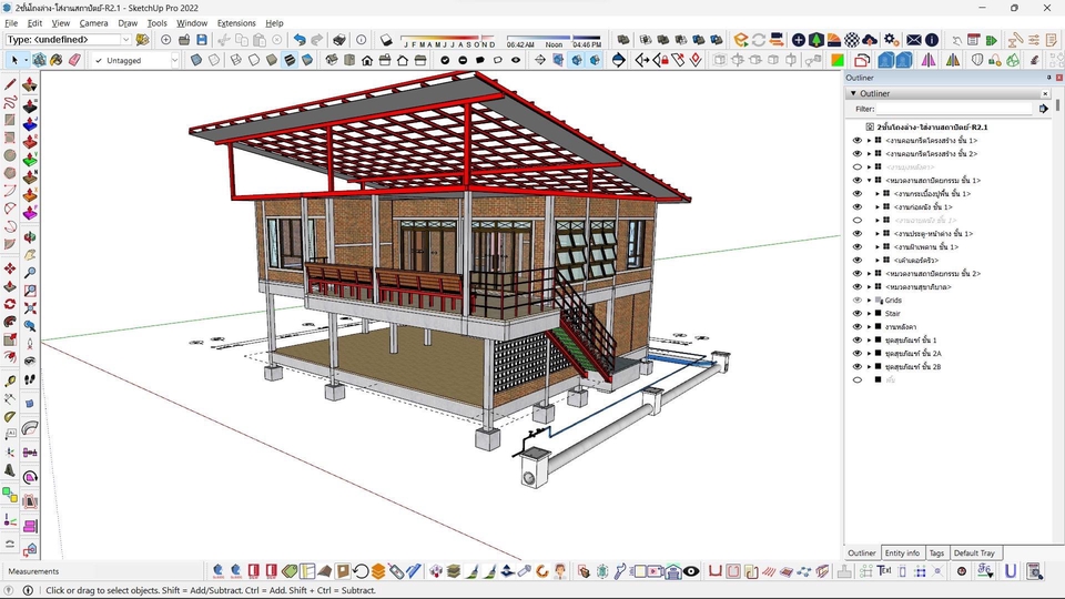 เขียนแบบวิศวกรรมและออกแบบโครงสร้าง - 3D แบบโครงสร้างและแบบสถาปัตย์สำหรับงานก่อสร้าง - 14