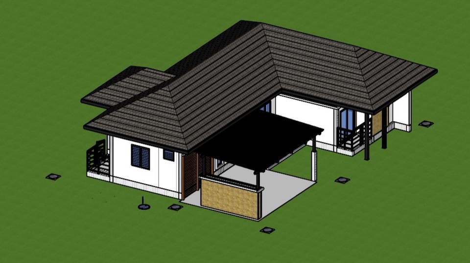 แบบบ้านชั้นเดียวพร้อม boq ราคาถูก ออกแบบสวยงาม