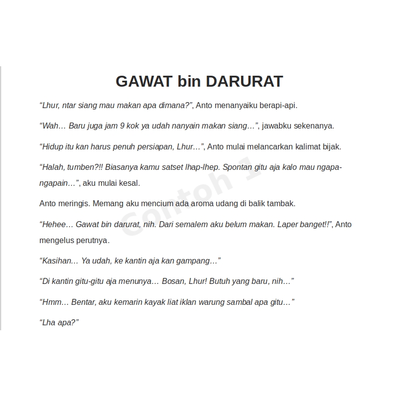 Penulisan Konten - CERPEN & STORYSELLING SATU HARI JADI - 3