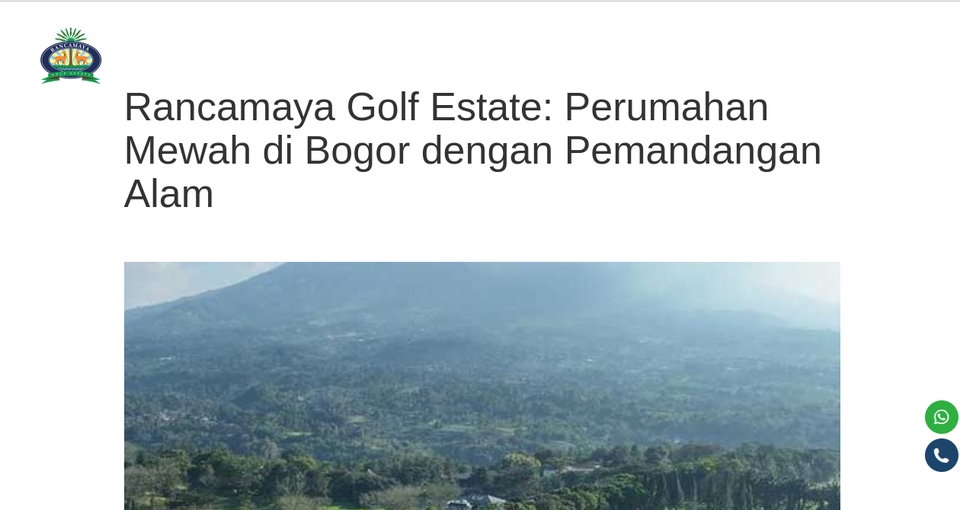 Jasa SEO Bogor, Rancamaya Golf Estate, perumahan mewah pemandangan alam, optimasi website