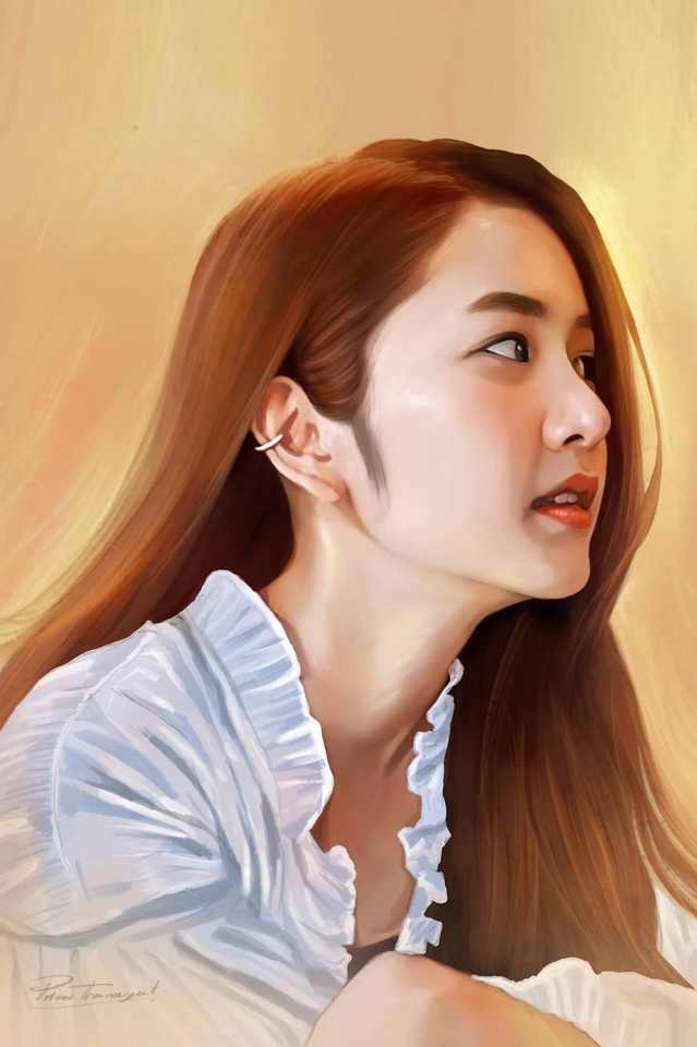 วาดภาพเหมือน Portrait - ภาพวาดคนเหมือน Portrait  แนวหวานละมุน - 9