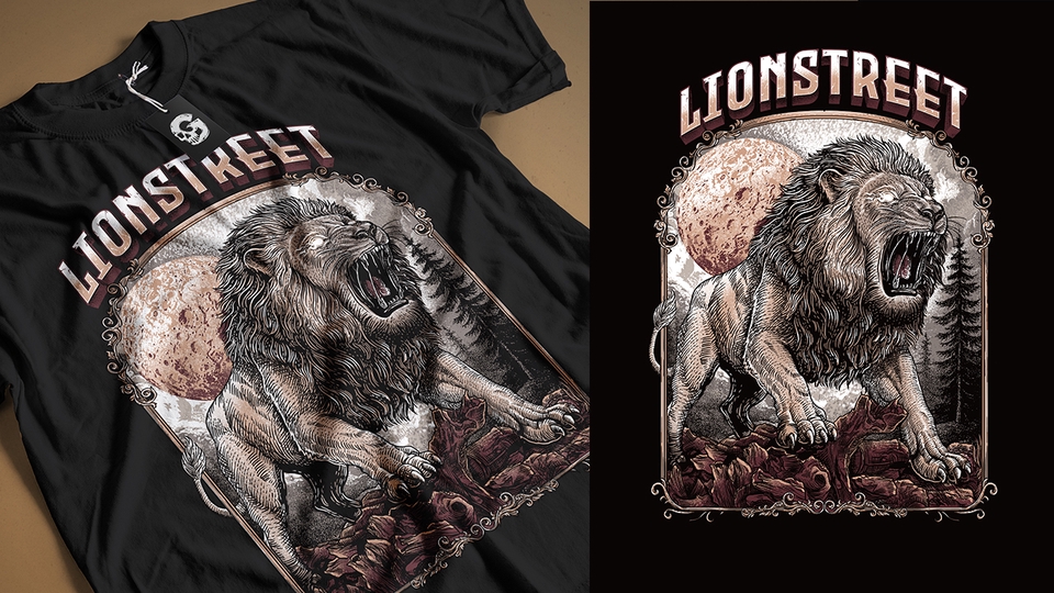 Jasa ilustrasi hewan lionstreet gambar singa ilustrasi digital desain kaos