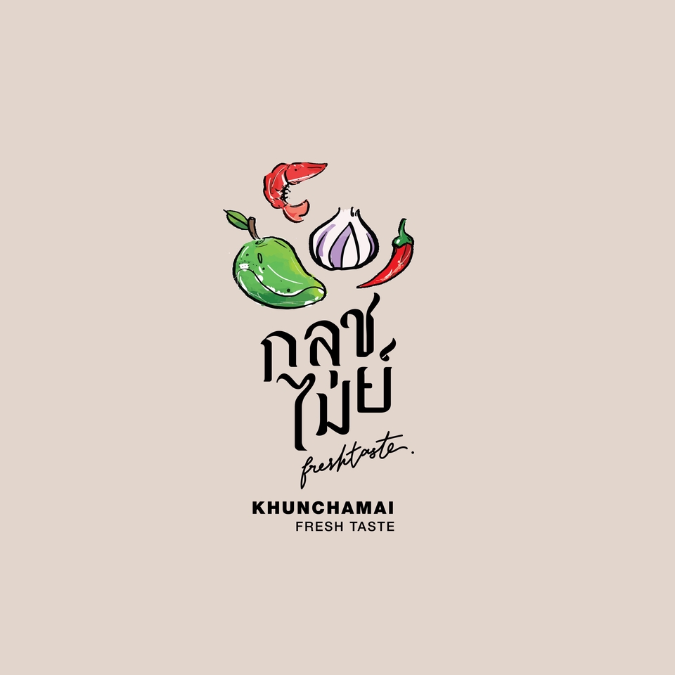 รับออกแบบโลโก้ ร้านอาหาร อาหารไทย ออกแบบโลโก้สไตล์มินิมอล