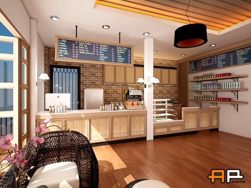 ออกแบบตกแต่งร้านกาแฟสไตล์โมเดิร์น สวยงาม สะอาดตา