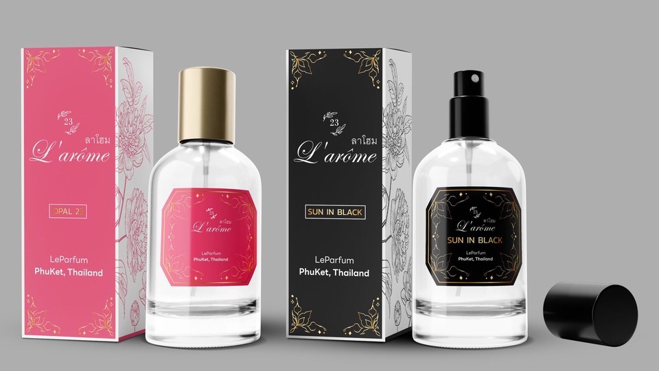 ออกแบบบรรจุภัณฑ์น้ำหอม L'arome รับออกแบบแพคเกจจิ้ง ออกแบบฉลากน้ำหอม ออกแบบขวดน้ำหอม
