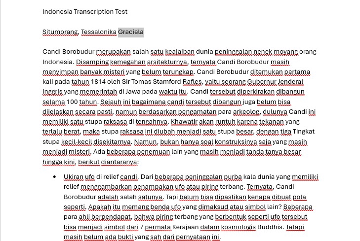 Jasa entry data Indonesia: Contoh transkripsi teks Indonesia untuk data entry freelance.