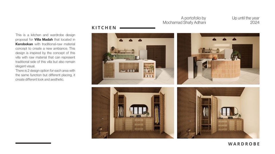 Desain interior dan eksterior villa minimalis dengan konsep desain tradisional modern 3D, jasa desain interior rumah 3D, desain villa modern.