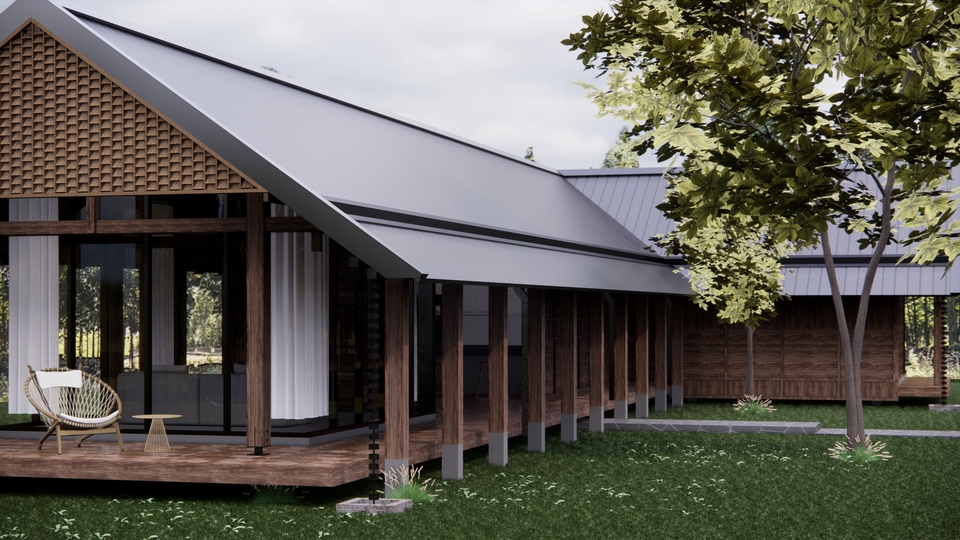 ออกแบบตกแต่งภายในและภายนอก - ออกแบบสถาปัตยกรรม / 3D Model / Render perspective - 1
