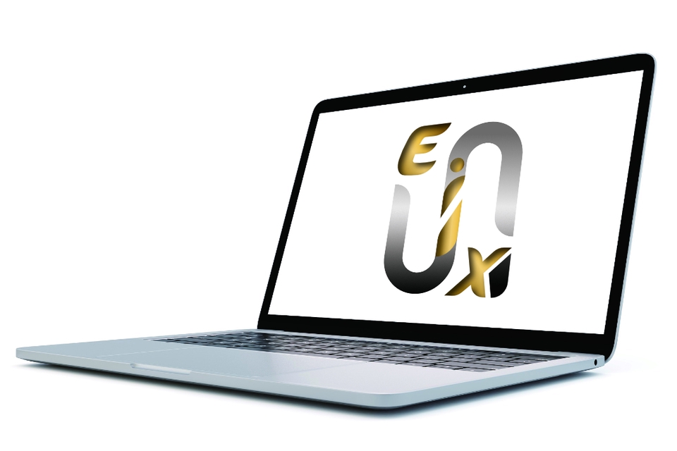 Desain logo laptop dengan konsep UX yang modern dan kreatif untuk meningkatkan brand awareness dan meningkatkan kepercayaan pelanggan.