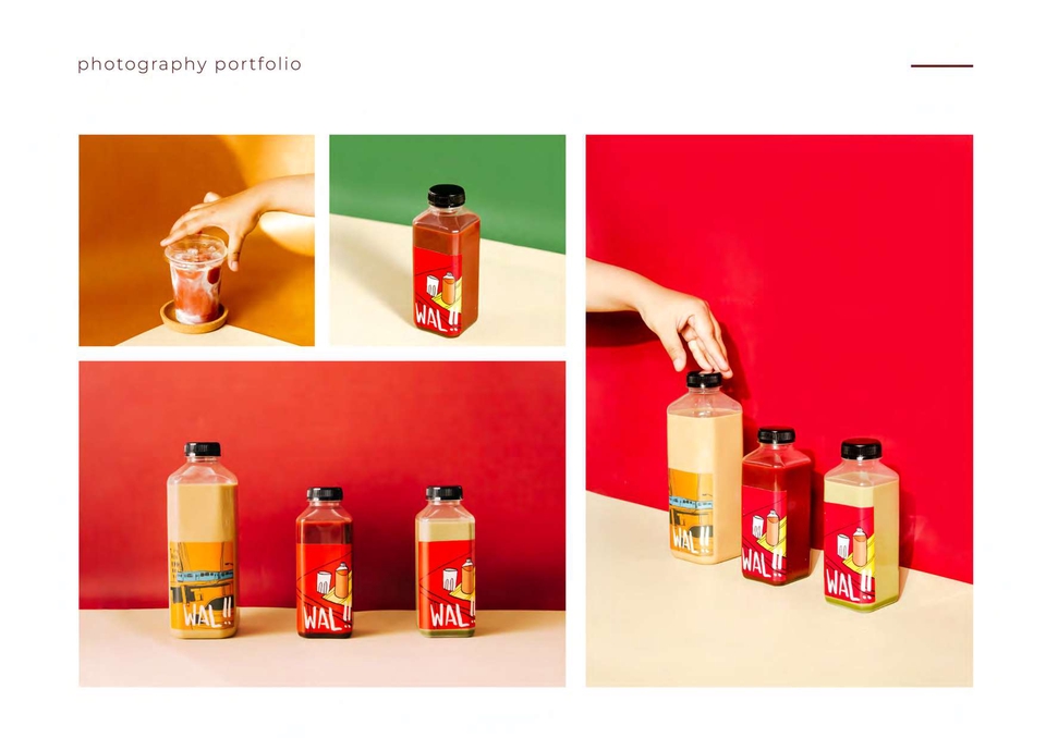 Jasa fotografi produk dengan background putih, minuman, dan hasil fotografi yang profesional.
