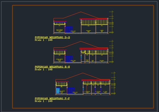 CAD Drawing - Gambar Kerja IMB Rumah Tinggal , Ruko, Kantor, Mess- 5000/m2 - 8