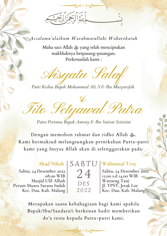 Digital Printing - Jasa Desain Undangan Pernikahan, Aqiqah, Ulang Tahun, Aniversary, Acara Keluarga - 3