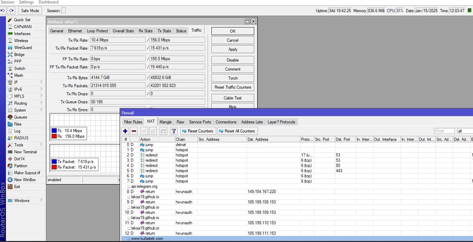 Jasa IT support: tampilan monitor dengan data jaringan dan log aktivitas untuk troubleshooting.
