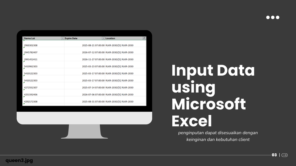 Data Entry pada Microsoft Excel, Google Sheet, dan lain-lain