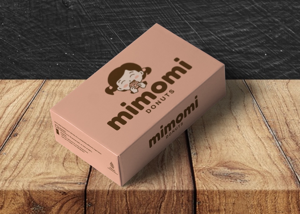 Jasa desain kotak makanan unik dengan desain karakter anak perempuan lucu untuk kemasan produk makanan