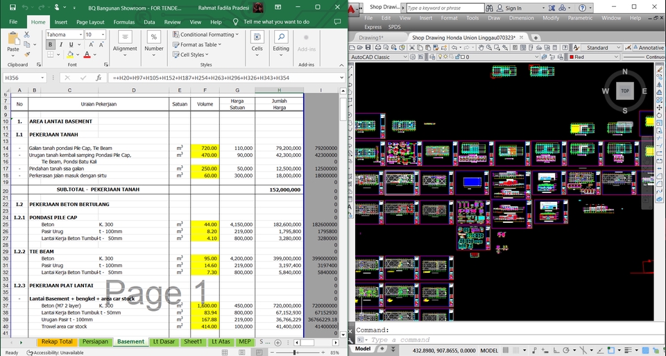 Jasa drafter autocad murah pembuatan denah rumah desain interior arsitektur