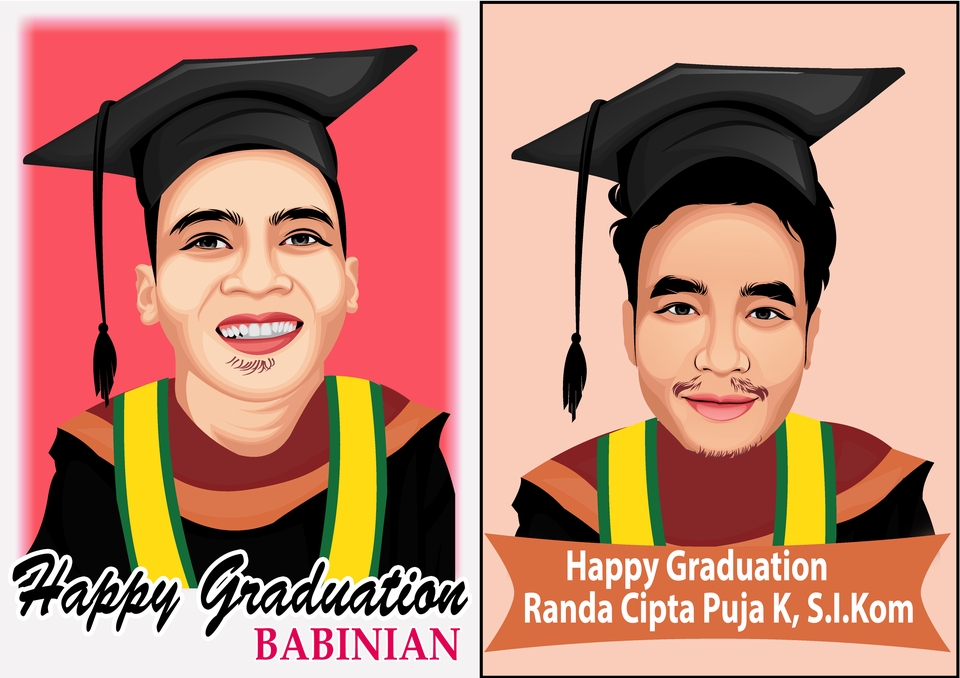 Gambar Potret - Ilustrasi Kartun Wisuda Murah - 2