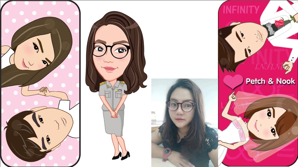 รับวาดรูปการ์ตูนล้อเลียน คู่รัก แต่งงาน