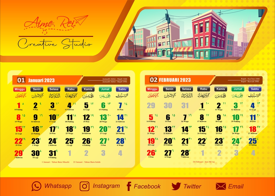 Desain Kalender Unik untuk pribadi / perusahaan / diperjual-belikan