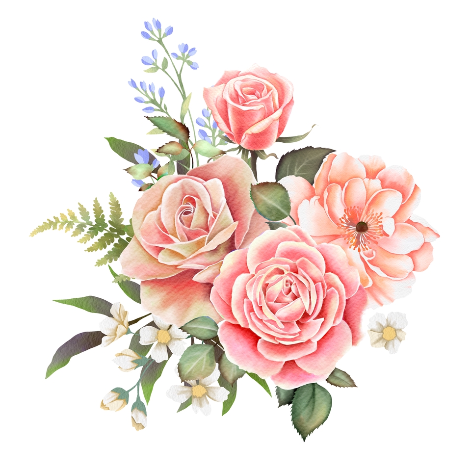 วาดภาพประกอบ - Watercolor botanical realistic - 5