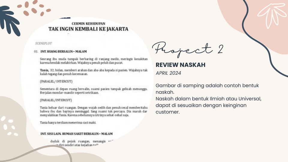 Contoh penulisan naskah film untuk freelance writer  di platform freelance indonesia.