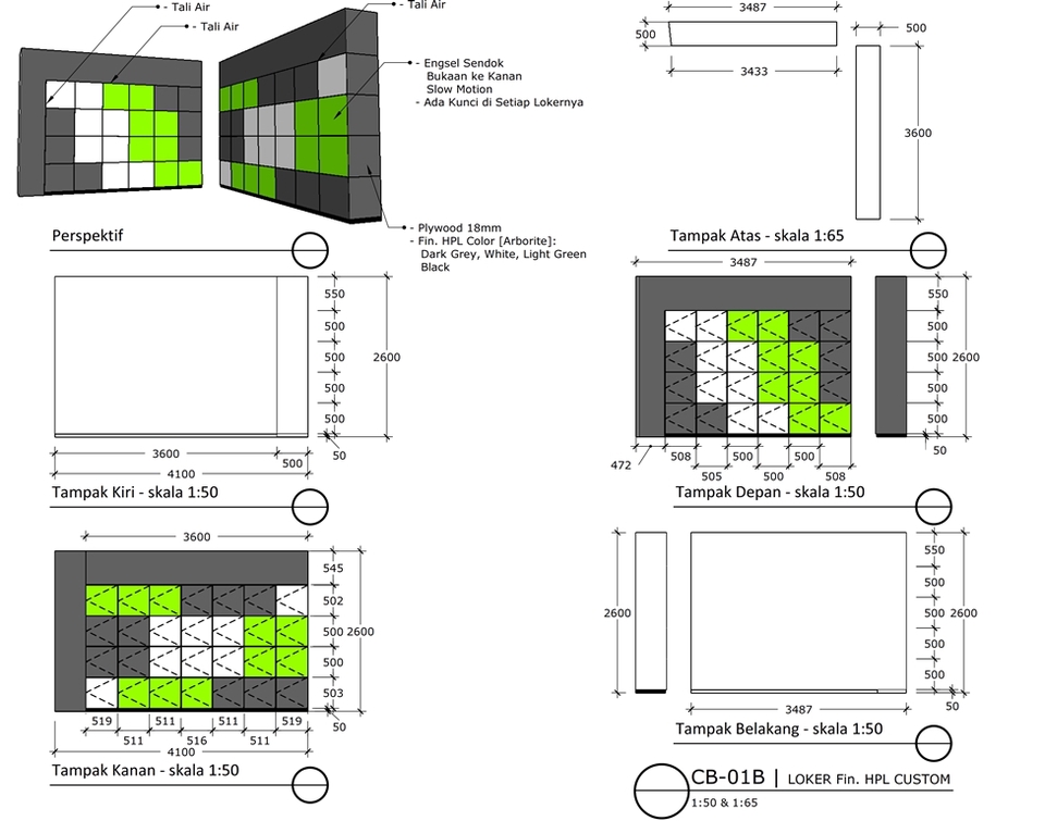 Desain Furniture - 2d Furniture Interior Gambar Kerja - Rumah, Cafe, Klinik, dll - 8