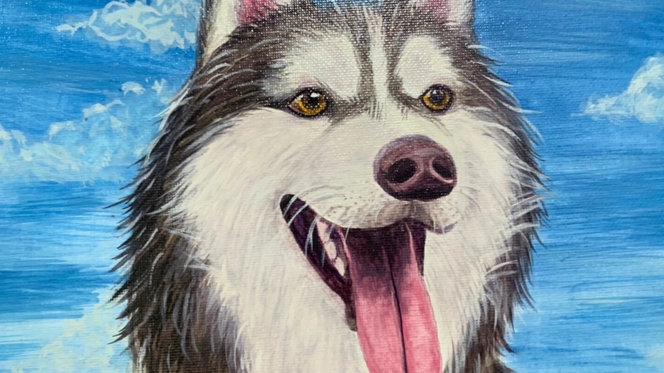 วาดภาพเหมือน Portrait - ภาพวาดสัตว์เลี้ยง บนเฟรมผ้าใบแคนวาส - 4