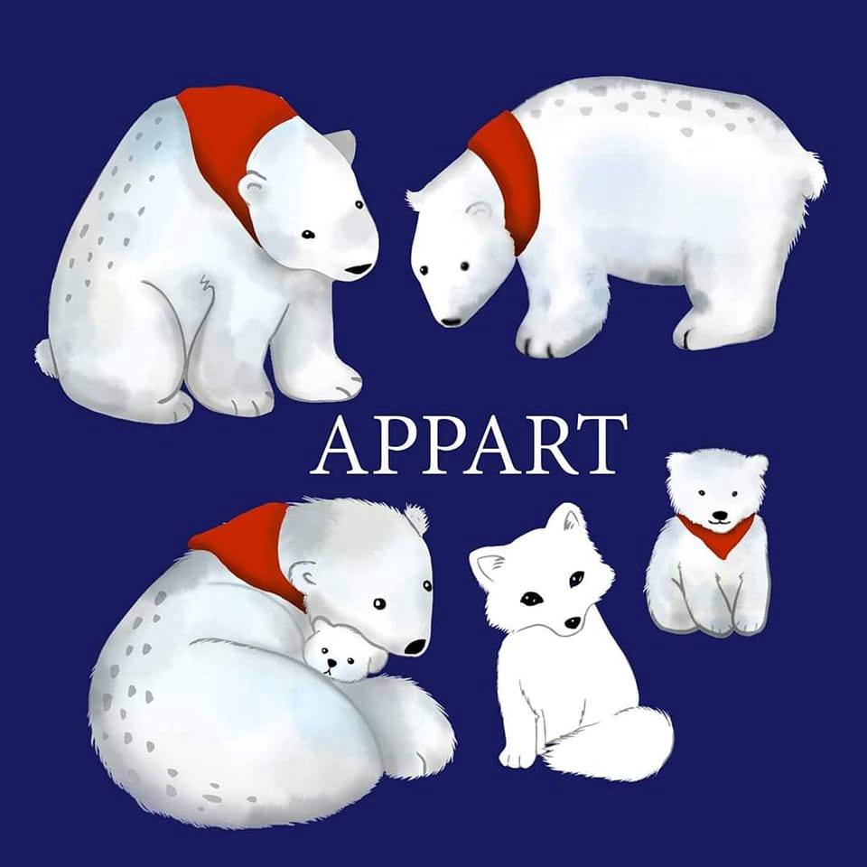 ออกแบบตัวการ์ตูนน่ารัก สไตล์ญี่ปุ่น หมีขาวน่ารัก คาแรคเตอร์