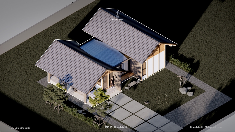 ออกแบบบ้าน3มิติ perspective รับทำภาพ3D โมเดลบ้าน