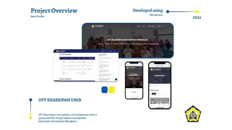 Desain UI UX Website Layanan Kearsipan Universitas Bengkulu, mockup website desain aplikasi web ui ux untuk layanan kearsipan universitas bengkulu, contoh website desain web ui ux freelancer