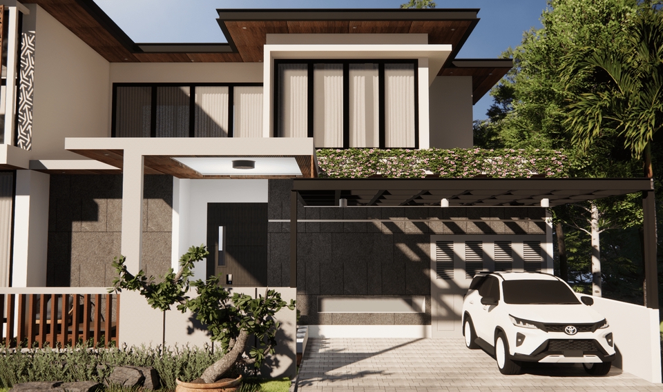 3D & Perspektif - DESAIN ARSITEKTUR, Denah + Tampak + Rendering Eksterior/interior - 6