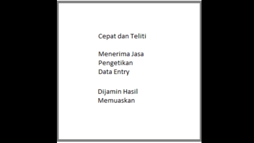 Entry data dan pengetikan Word Excel
